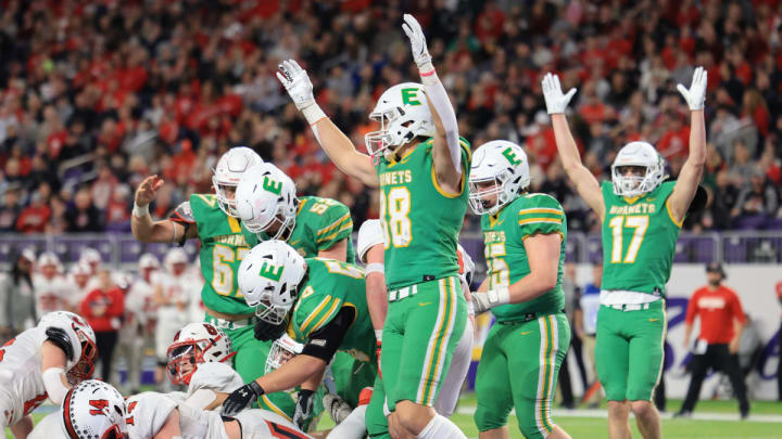 Edina vs. Centennial in the 2023 Minnesota MSHSL high school football state championship game. 