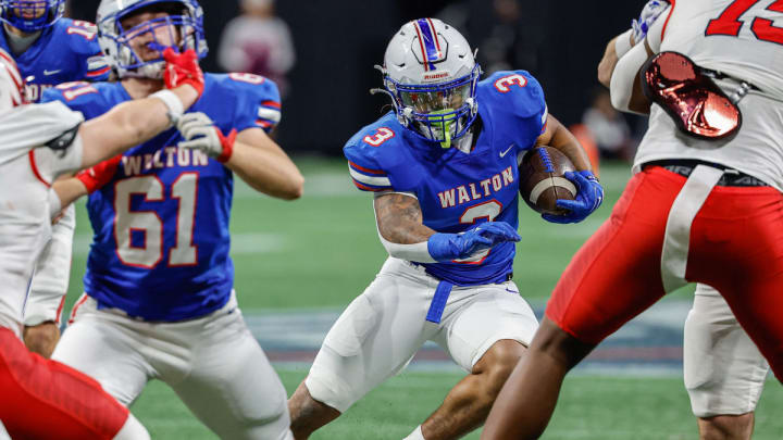 Walton is the 2023 Georgia high school football Class 7A state runner up. The Raiders kick off the 2024 season against Brookwood on Saturday. 