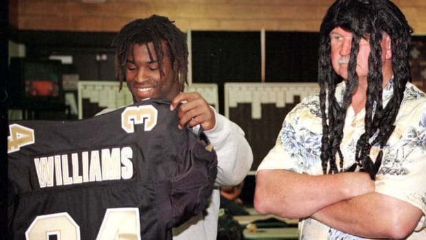 Ricky Williams with former Saints head coach Mike Ditka