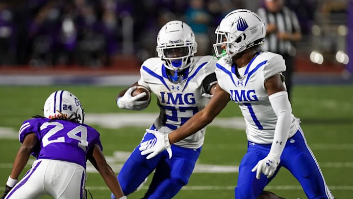 No. 4 IMG Academy (Florida) visits No. 19 Corner Canyon (Utah) on Friday to kick off its 2024 high school football season. 