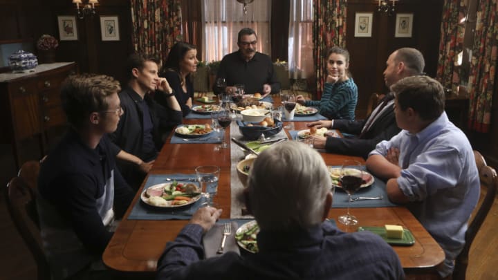 "The Forgotten" -- Danny and Baez investigate the murder of a single mother whose ex-husband has a history of violence. Also, Frank deals with the fallout when Mayor Dutton (Lorraine Bracco) eliminates solitary confinement in prisons, and Jamie's efforts to save a young woman who overdosed on drugs has unexpected consequences, on BLUE BLOODS, Friday, Oct. 27 (10:00-11:00 PM, ET/PT) on the CBS Television Network.. Pictured: Tom Selleck, Sami Gay;e, Donnie Wahlberg, Andrew Terraciano, Len Cariou,