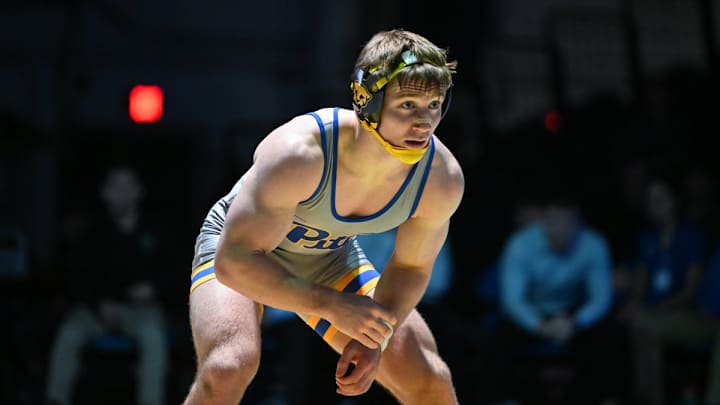Pitt Wrestling redshirt junior Luca Augustine Pitt Wrestling redshirt junior Luca Augustine