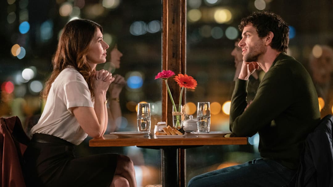 Family Law -- “Sins of the Father” -- Pictured (L-R): Jewel Staite as Abigail Bianchi and Luke Camilleri as Frank Bianchi -- Photo: Darko Sikman/eOne -- © 2022 eOne. All Rights Reserved.