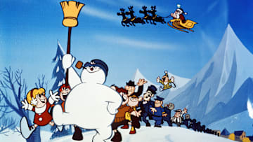 Celebrating the 50th anniversary of this holiday classic! Frosty, that Òjolly, happy soulÓ whose old silk hat full of magic has turned him into a musical Christmas legend, once again demonstrates his unique showmanship. Narrated by Jimmy Durante, the special also includes the voices of Jackie Vernon (as Frosty) and Billy De Wolfe (as Professor Hinkle). copyright: © Classic Media