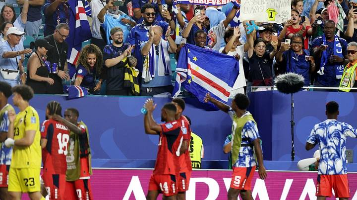 Jugadores de Cabo Verde celebran el empate ante Uruguay Jugadores de Cabo Verde celebran el empate ante Uruguay