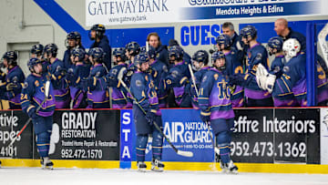 Mahtomedi plays Class 1A defending champion St. Cloud Cathedral in the quarterfinals of the 2025 MSHSL boys hockey state tournament.