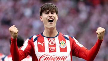 González celebrando el gol de la victoria ante San Luis.