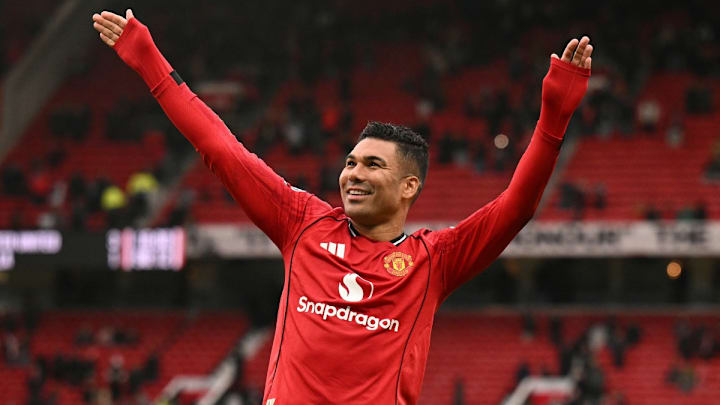 Casemiro celebra el triunfo del Manchester United Casemiro celebra el triunfo del Manchester United