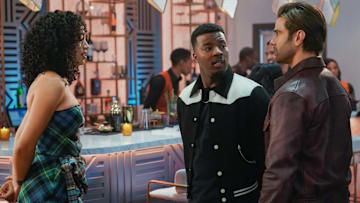 All American -- “Things Done Changed” -- Image Number: ALA601a_0091r -- Pictured (L-R): Samantha Logan as Olivia Baker and Daniel Ezra as Spencer James -- Photo: Troy Harvey/The CW -- © 2024 The CW Network, LLC. All Rights Reserved.