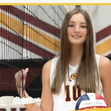 Sophomore middle blocker Madelyn Anderson of the Rib Lake girls volleyball team has been voted High School on SI Wisconsin's Top Girls Athlete of the 2025 Fall Season