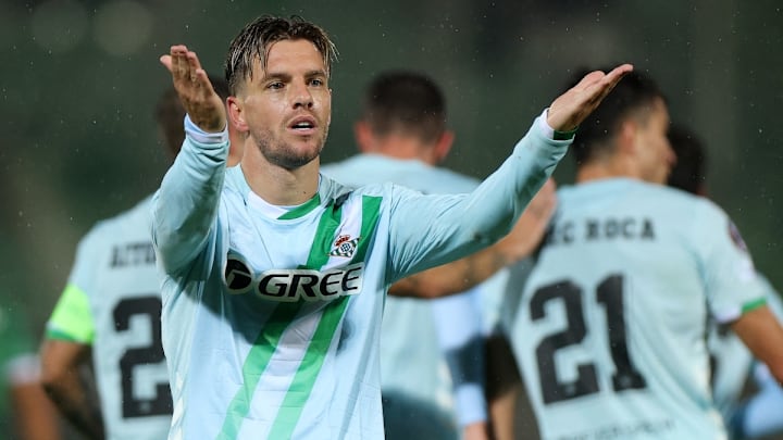 El argentino Giovani Lo Celso celebra su gol frente al Razgrad Ludogorets Razgrad búlgaro en la victoria 2-0 del Real Betis. El argentino Giovani Lo Celso celebra su gol frente al Razgrad Ludogorets Razgrad búlgaro en la victoria 2-0 del Real Betis.