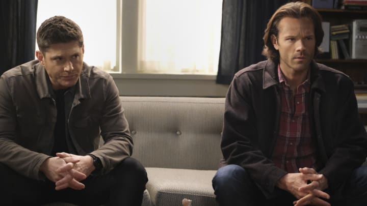 Supernatural -- "Despair" -- Image Number: SN1518C_0181r.jpg -- Pictured (L-R): Jensen Ackles as Dean and Jared Padalecki as Sam -- Photo: Bettina Strauss/The CW -- © 2020 The CW Network, LLC. All Rights Reserved.