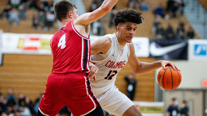 Future Duke teammates Cameron Boozer (Columbus), Nik Khamenia (Harvard-Westlake) battle in the Les Schwab Invitational finals in Oregon in 2023. Future Duke teammates Cameron Boozer (Columbus), Nik Khamenia (Harvard-Westlake) battle in the Les Schwab Invitational finals in Oregon in 2023.