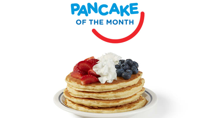 IHOP’s July Pancake of the Month Flavor  – Fresh Red, White & Blueberry. Image courtesy IHOP