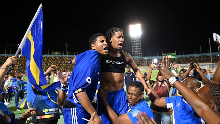 Jugadores de Haití celebran el pase al Mundial 2026.