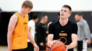 Iowa Hawkeyes Cooper Koch (left) and Bennett Stirtz (right)
