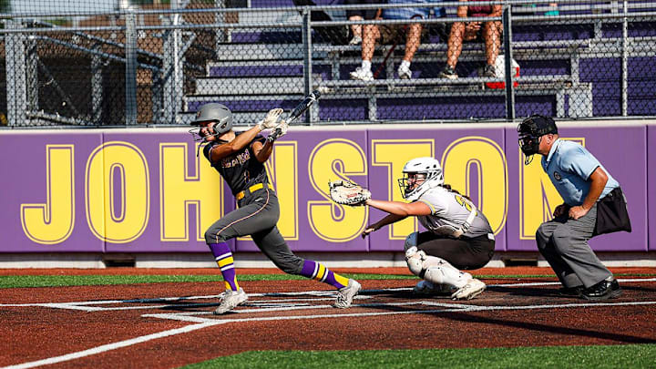 Grace Anderson robbed a home run for Johnston softball vs. Southeast Polk in Iowa high school softball action. Grace Anderson robbed a home run for Johnston softball vs. Southeast Polk in Iowa high school softball action.