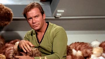 William Shatner as Captain Kirk in "The Trouble With Tribbles"