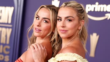 Hanna Cavinder and Haley Cavinder at the 59th Academy of Country Music Awards
