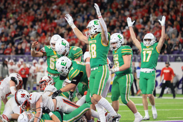 Edina vs. Centennial in the 2023 Minnesota MSHSL high school football state championship game. 