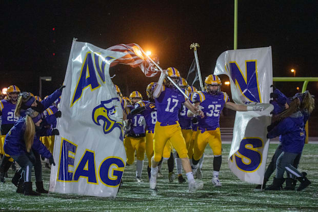 The Avon Eagles take the field.