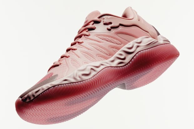 Tyrese Haliburton's pink PUMA sneakers.
