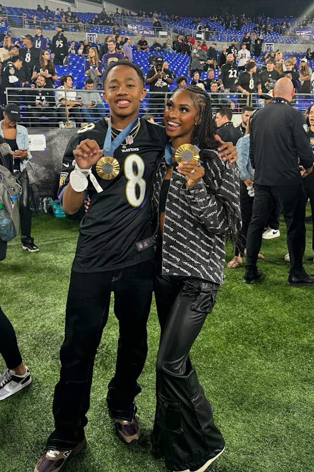 Masai Russell swags out Ravens sideline in twopiece Alexander Wang fit