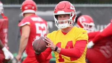 Quarterback Bailey Zappe during Kansas City Chiefs OTAs.