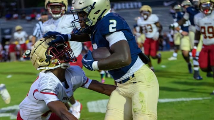 Thomas County Central running back Christian "Deuce" Lawrence (2), a Wake Forest signee, will lead the Yellow Jackets into the Class AAAAA state title game against Gainesville on Dec. 17, 2025, at Mercedes-Benz Stadium in Atlanta. Thomas County Central running back Christian "Deuce" Lawrence (2), a Wake Forest signee, will lead the Yellow Jackets into the Class AAAAA state title game against Gainesville on Dec. 17, 2025, at Mercedes-Benz Stadium in Atlanta.