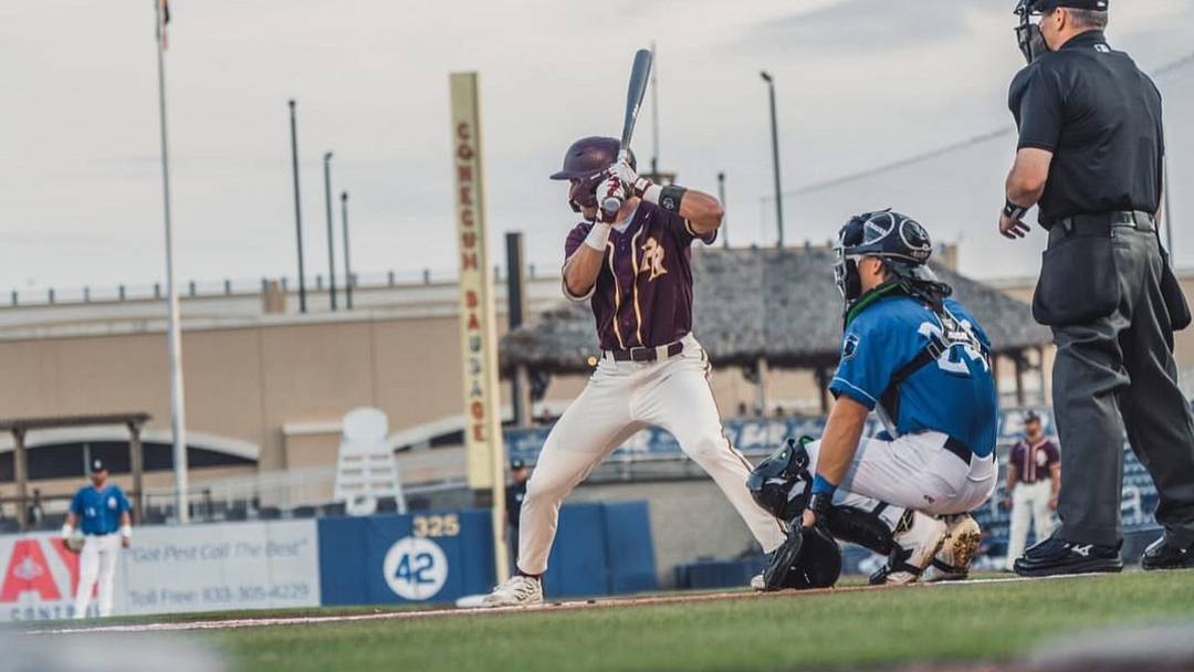 Jackson Estes at the plate for PRCC during the 2026 season.