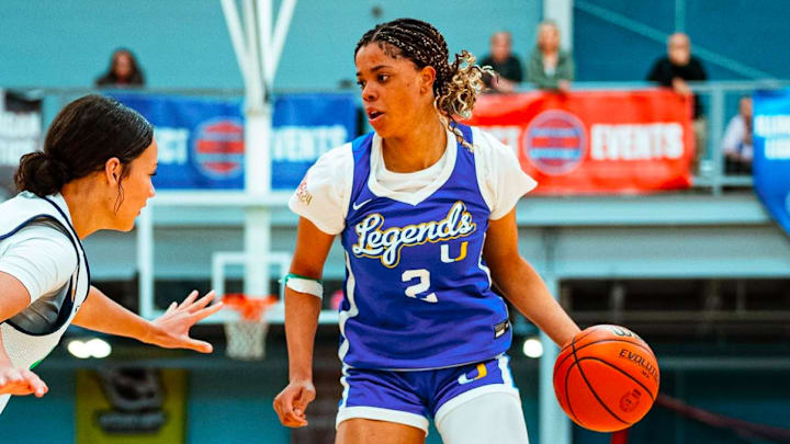 Montverde Academy's Saniyah Hall, shown here competing for Legends in April of 2024, had 12 points, four rebounds, four assists, four steals and three blocks to guide the Eagles (12-1) past Nova (Davie), 64-35, last week. She earned a nomination for Central Florida High School Girls Basketball Player of the Week.