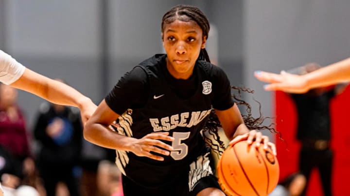 Ocoee combo guard Dakara Merthie, shown here playing club ball for Essence, last week exploded for 28 points, including four 3-pointers, and two rebounds, three steals and two blocks to march the Knights past Altamonte Christian, 55-13.