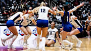 Byron Nelson setter Sophee Peterson (10) celebrates with her teammates after beating Dawson, 3-0, for the 2025 Texas Class 6A, Division 1 state championship. In repeating as state champ, the Bobcats also finished as No. 1 in the High School on SI Top 25 Girls Volleyball Rankings for the second consecutive year.