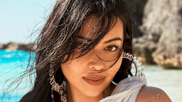 Lauren Chan was photographed by Ben Watts in Bermuda. 