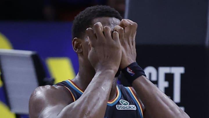 Mar 25, 2026; Detroit, Michigan, USA;  Detroit Pistons center Jalen Duren (0) reacts after the game against the Atlanta Hawks at Little Caesars Arena. Mandatory Credit: Rick Osentoski-Imagn Images