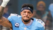 Tennessee Titans safety Amani Hooker takes the field before the game against the Indianapolis Colts.