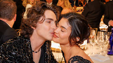 Timothée Chalamet and Kylie Jenner at the 81st Golden Globe Awards.
