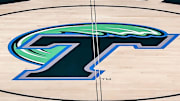 Feb 8, 2017; New Orleans, LA, USA; Devlin Fieldhouse logo at midcourt before the game between Houston Cougars and Tulane Green Wave at Devlin Fieldhouse. 