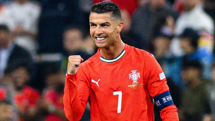 Cristiano Ronaldo celebrates his game-winning goal against Germany in the UEFA Nations League semifinals. | IMAGO/Vitalii Kliuiev