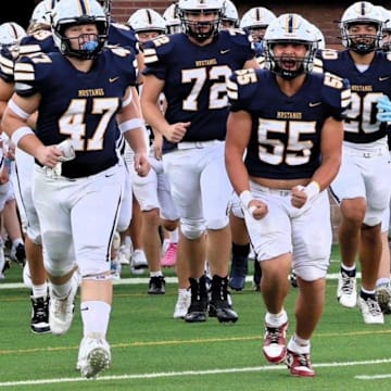 Walker Valley High School's Center/IOL Andrew Duggan (55) leads his team onto the field with same passion he plays the game.