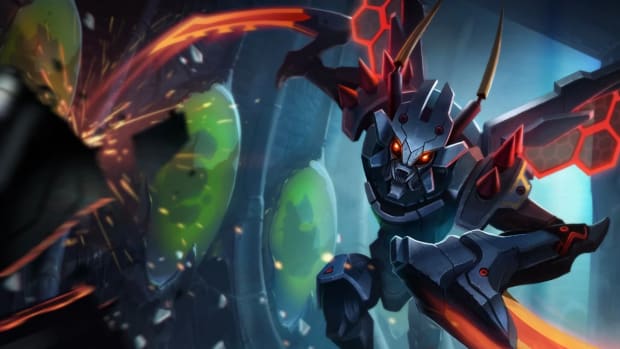 Splash art for the Mecha Kha'Zix skin