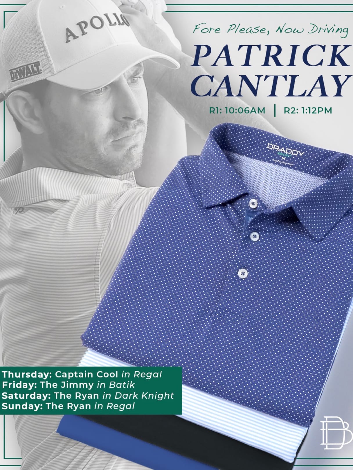 Patrick Cantlay Masters scripting from B. Draddy