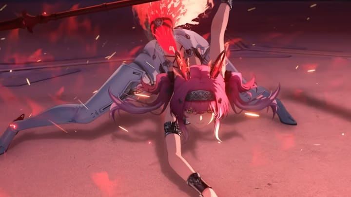 Wuthering Waves Lupa screenshot showing her crouching.