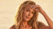 Jena Sims was photographed by Ben Watts in Bermuda. Swimsuit by Lybethras.