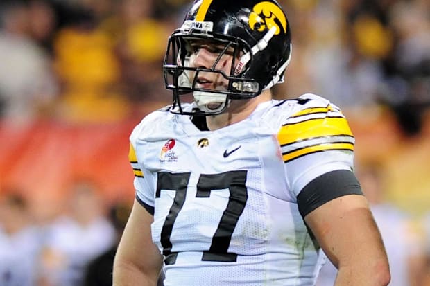 Iowa offensive lineman Riley Reiff during the 2011 Insight Bowl.