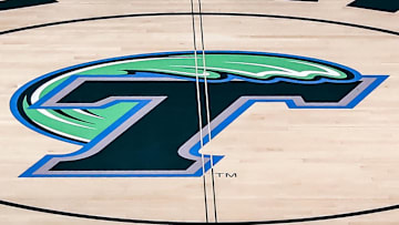 Feb 8, 2017; New Orleans, LA, USA; Devlin Fieldhouse logo at midcourt before the game between Houston Cougars and Tulane Green Wave at Devlin Fieldhouse. 