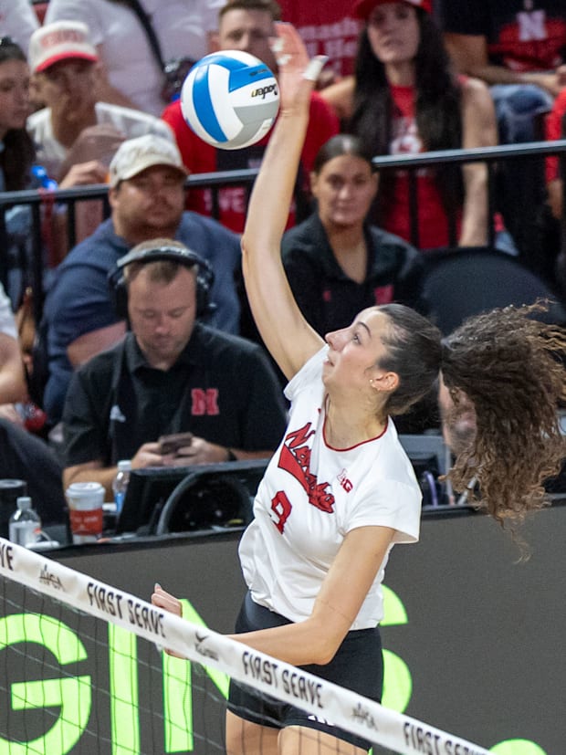 Nebraska opposite hitter Virginia Adriano