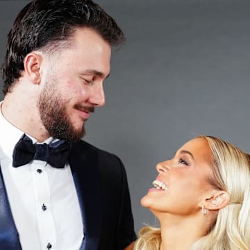 Olivia Dunne and Paul Skenes at the 2025 BBWAA Awards Dinner