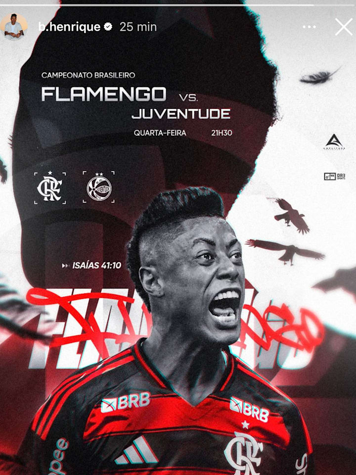 Publicação de Bruno Henrique no Instagram