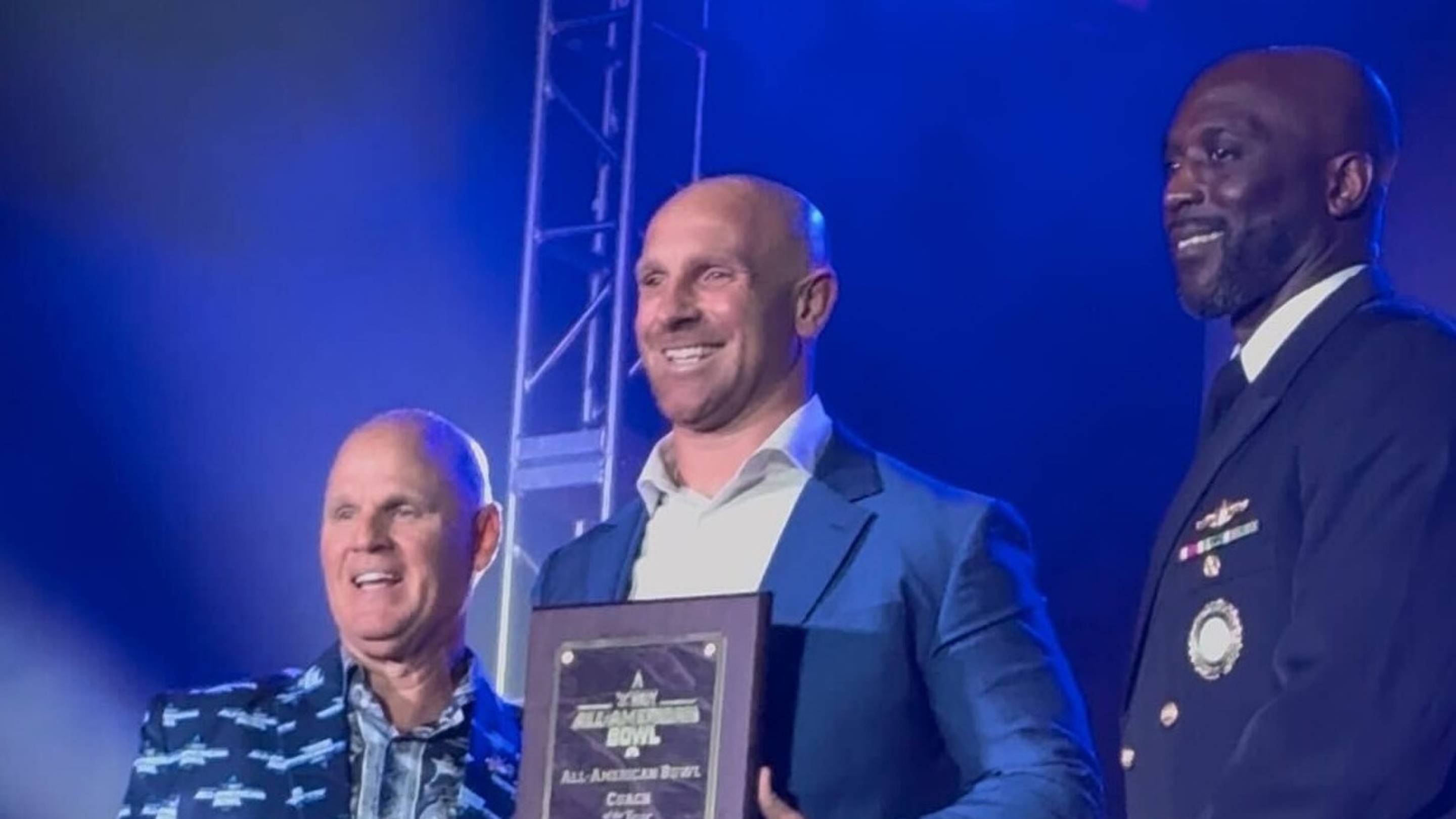 Chicago Mount Carmel head coach Jordan Lynch was named the Coach of the Year at the Navy All-American Bowl awards show on Friday in San Antonio, Texas.